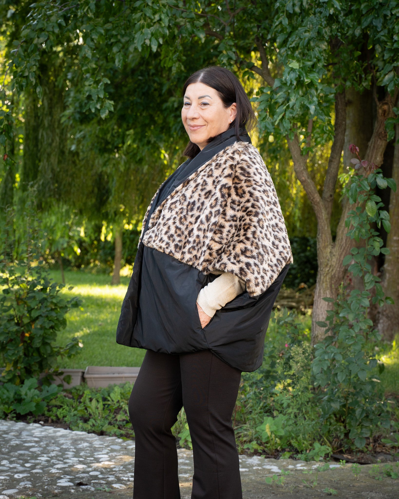 Cappa Leopardata Duble Face